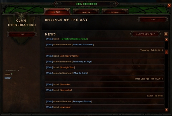 Diablo 3 - Clan News