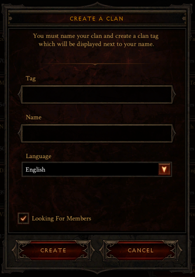 Diablo 3 Create a Clan