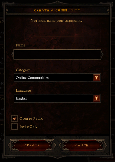 Diablo 3 - Create a Community