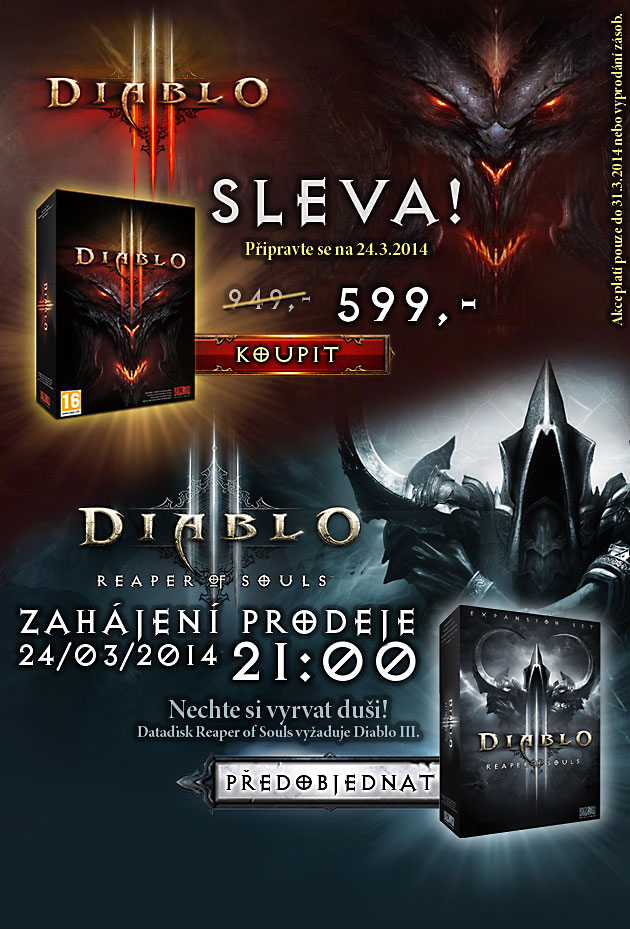 Diablo 3 za výhodnou cenu + datadisk Reaper of Souls
