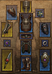 Inventář herní postavy. inventory