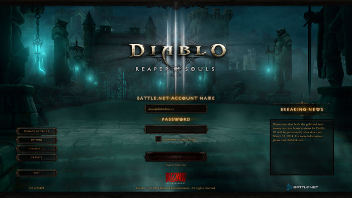 Reaper of Souls Login